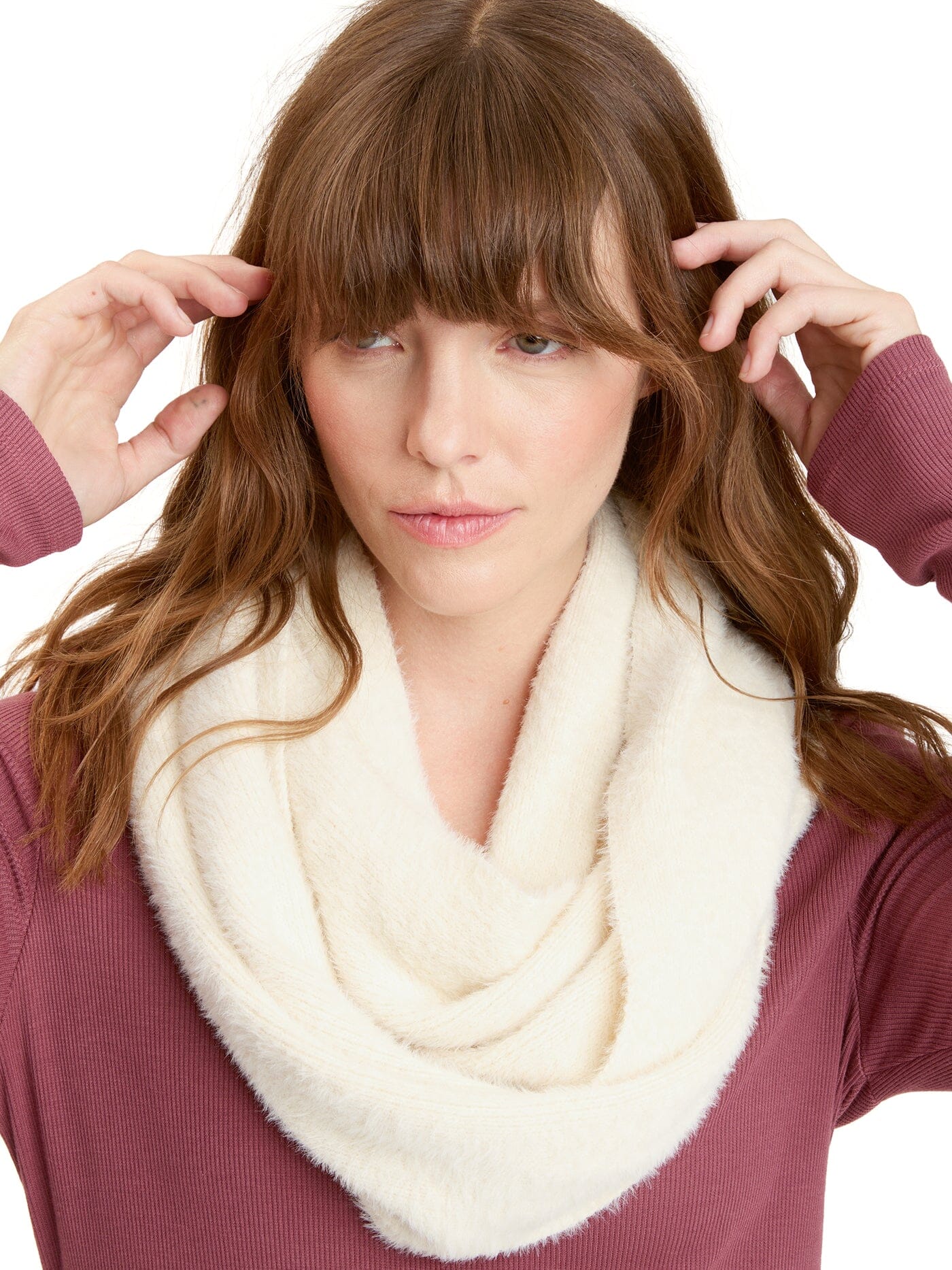 Fuzzy Knit Infinity Scarf