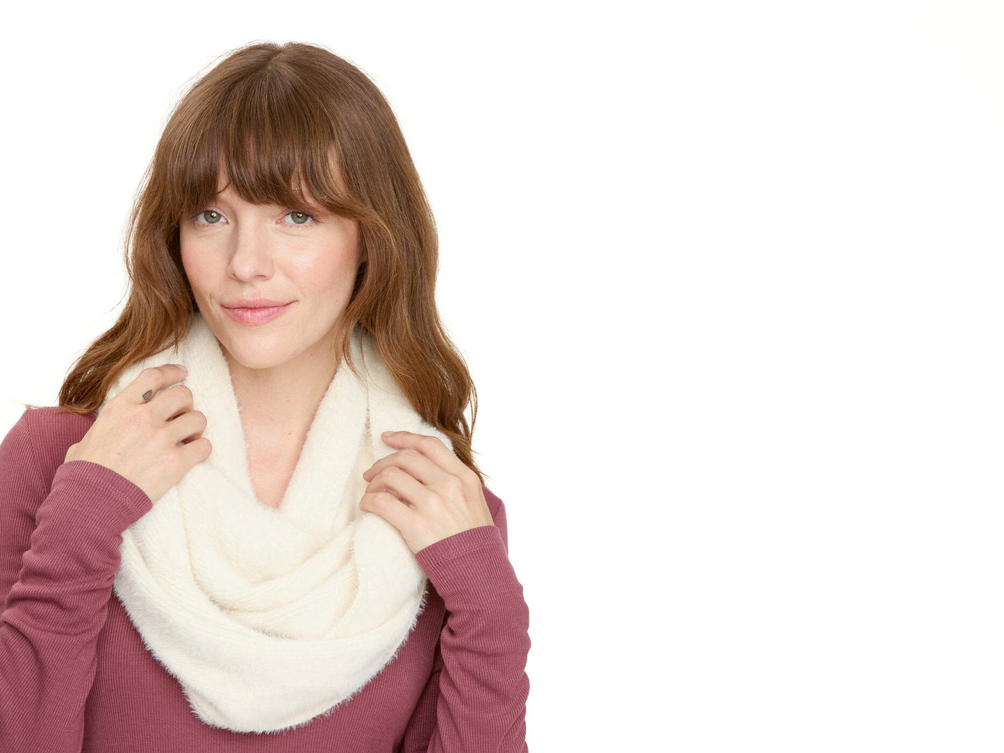 Fuzzy Knit Infinity Scarf