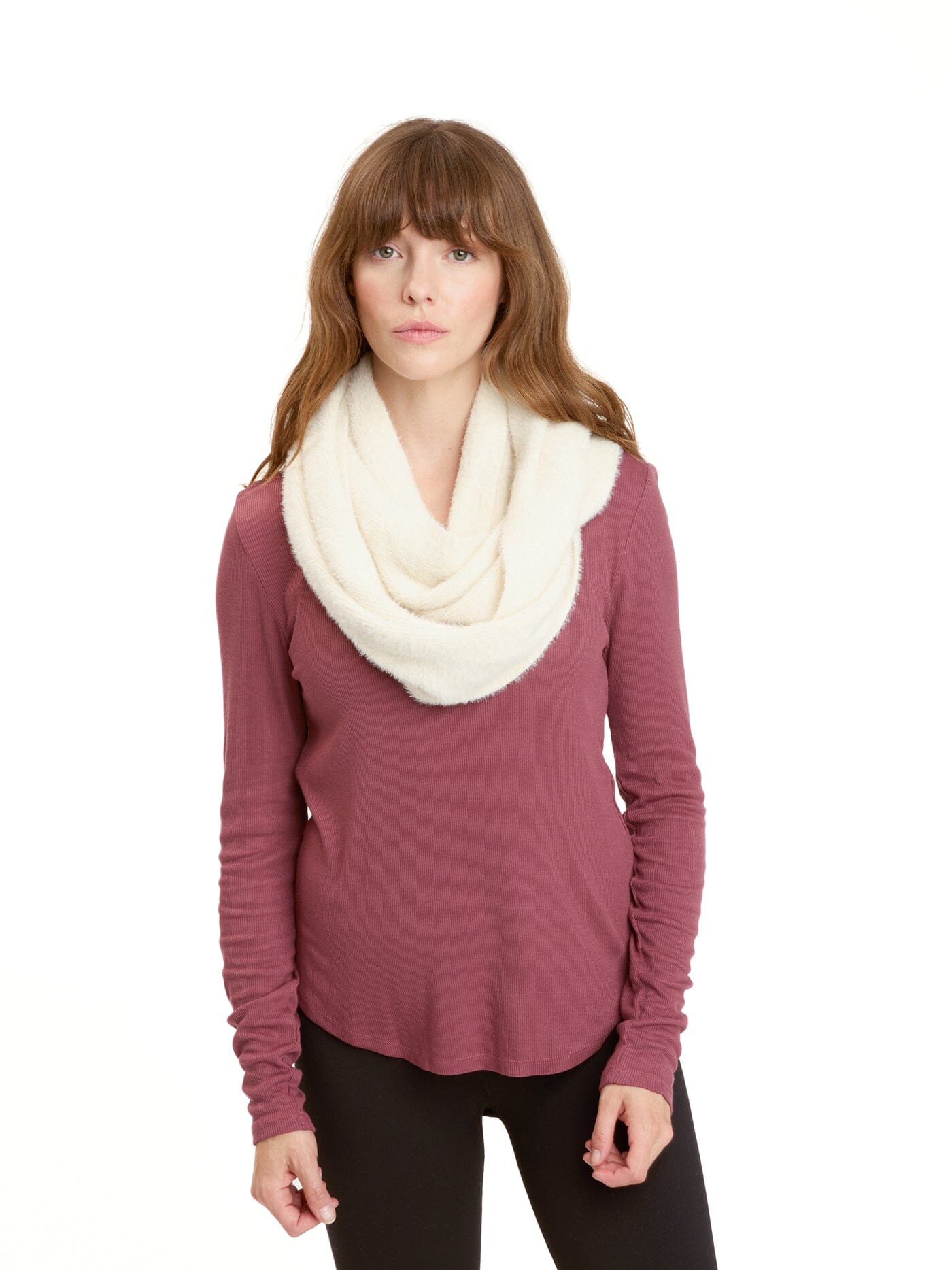 Fuzzy Knit Infinity Scarf