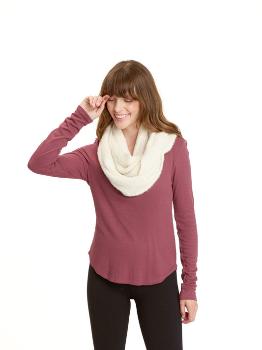 Fuzzy Knit Infinity Scarf