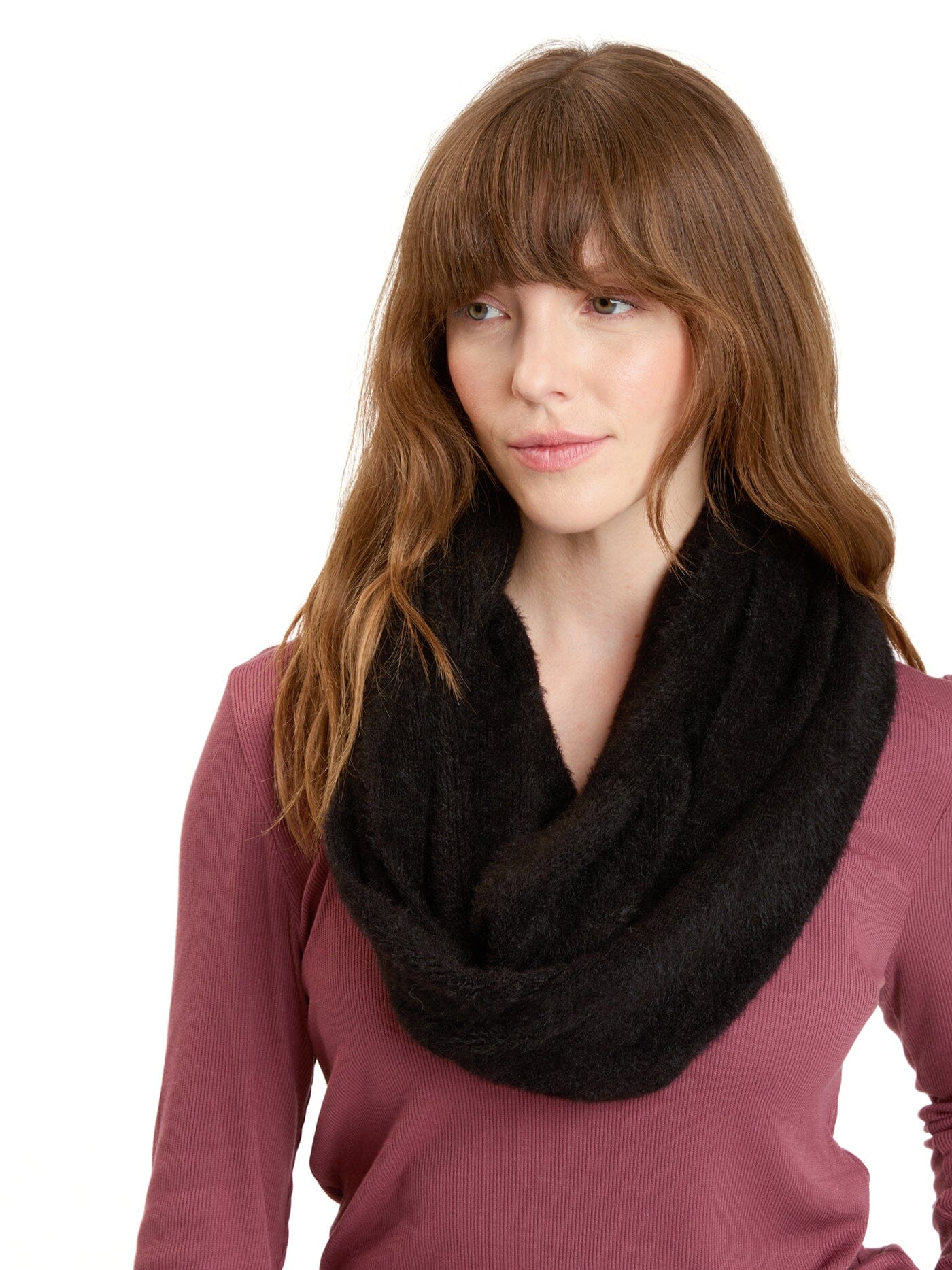 Fuzzy Knit Infinity Scarf