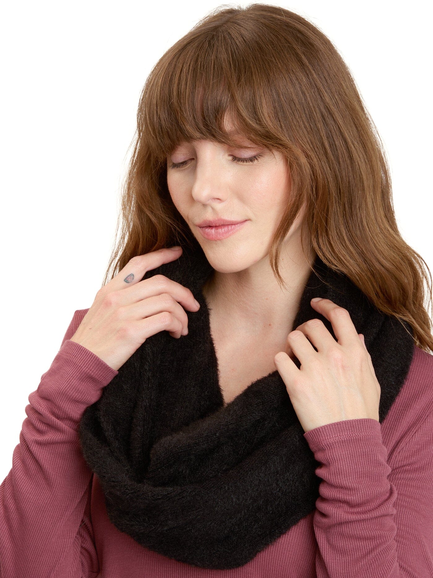Fuzzy Knit Infinity Scarf