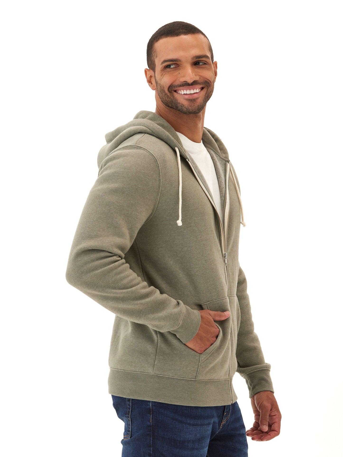 Triblend Zip Fleece Hoodie