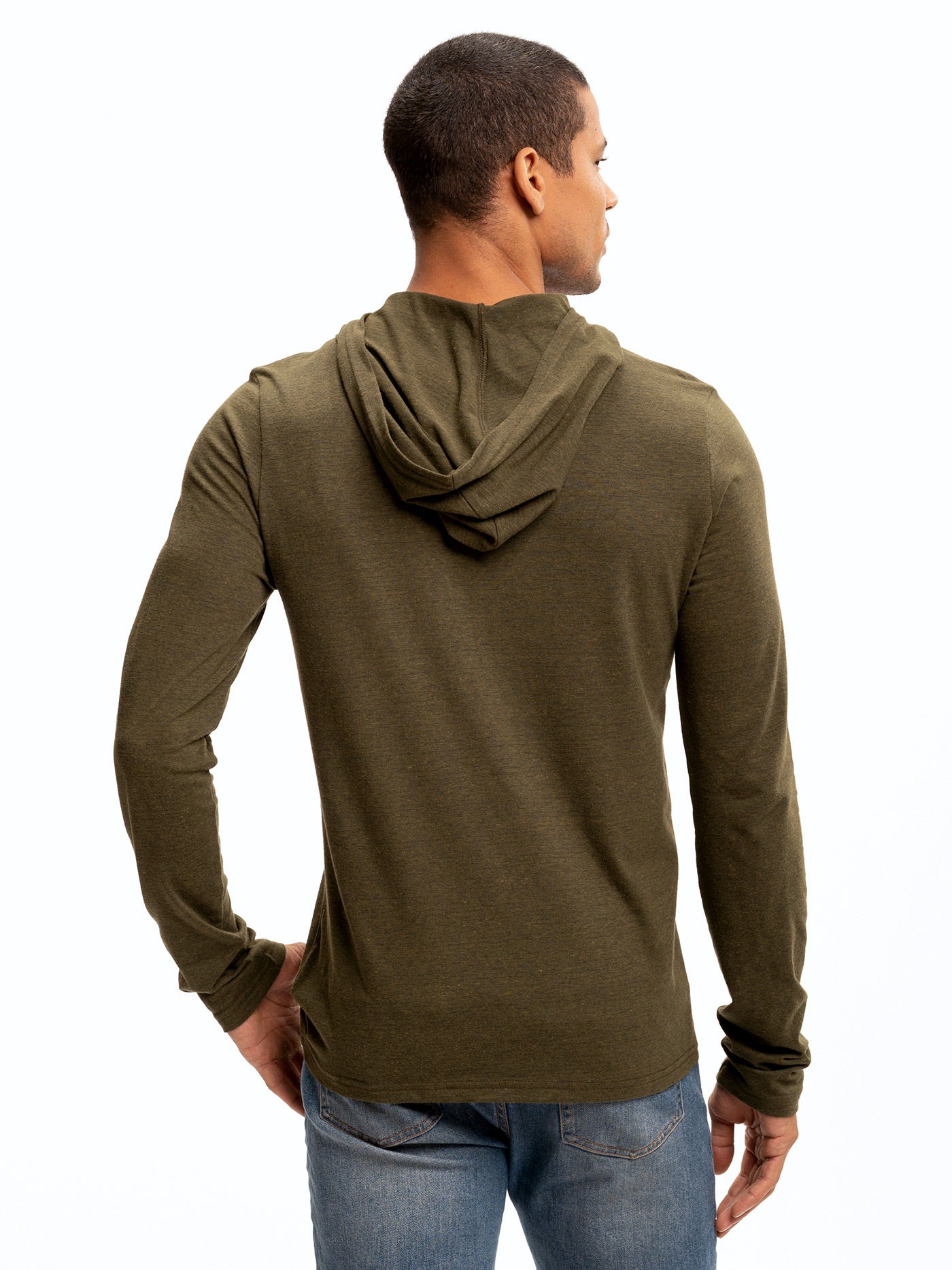 Baseline Long Sleeve Triblend Henley Hoodie