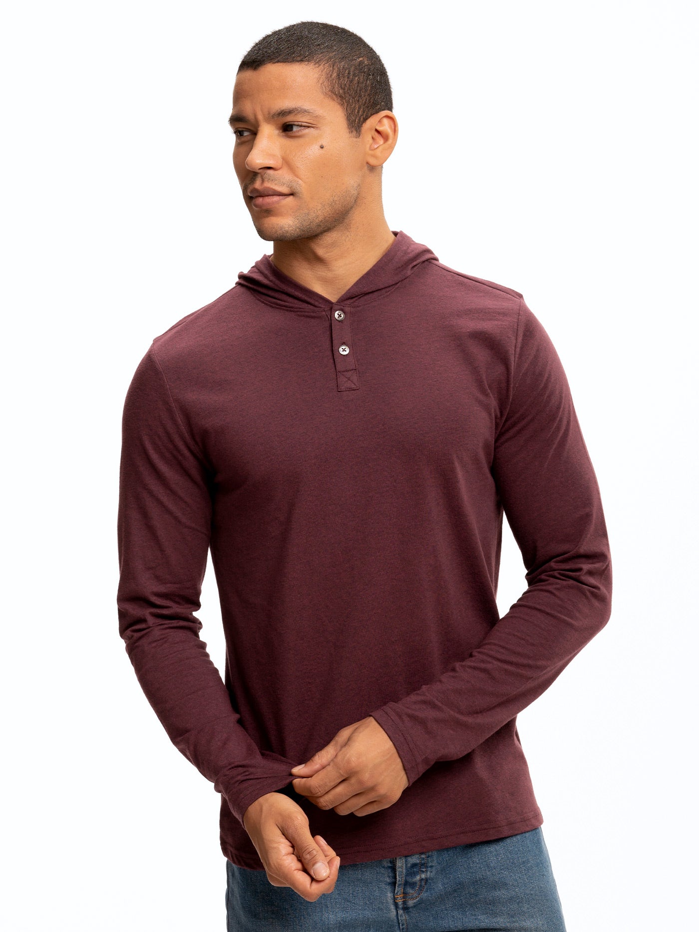 Baseline Long Sleeve Triblend Henley Hoodie