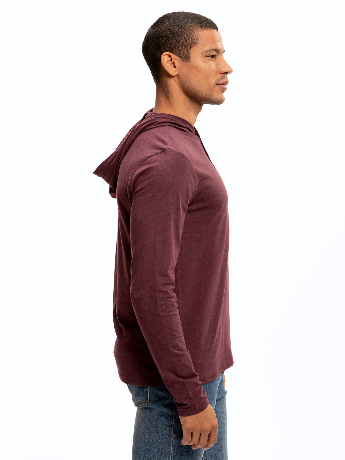 Baseline Long Sleeve Triblend Henley Hoodie