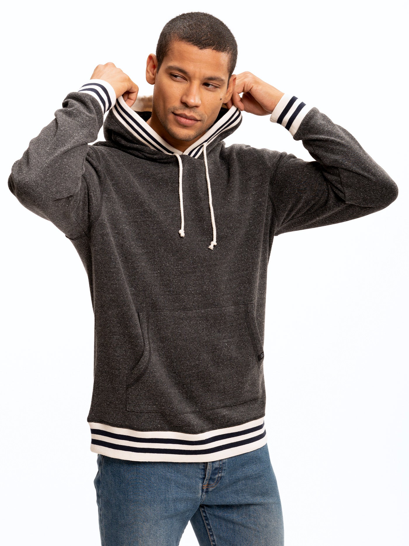 Tyson Contrast Rib Pullover Hoodie