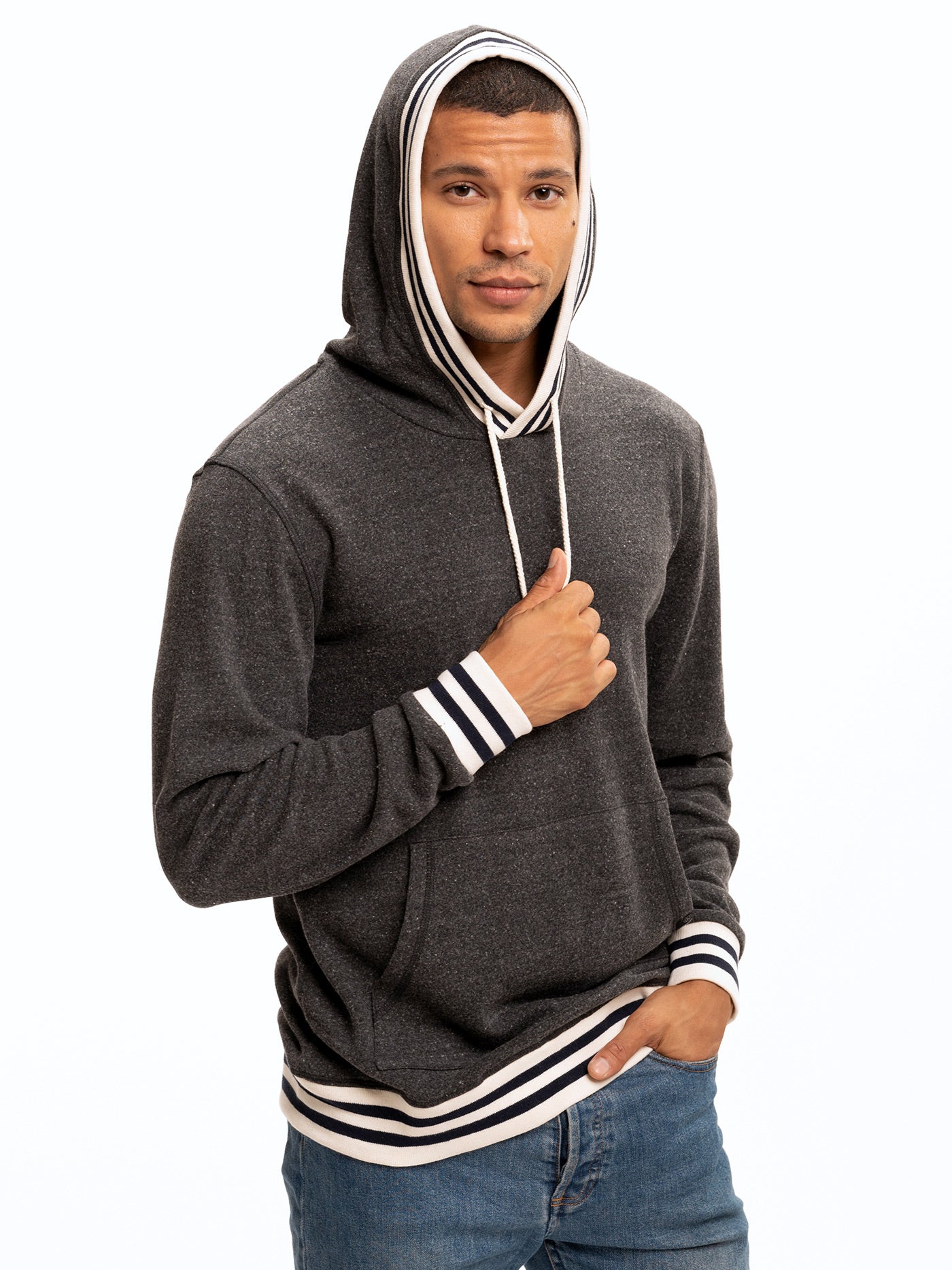 Tyson Contrast Rib Pullover Hoodie