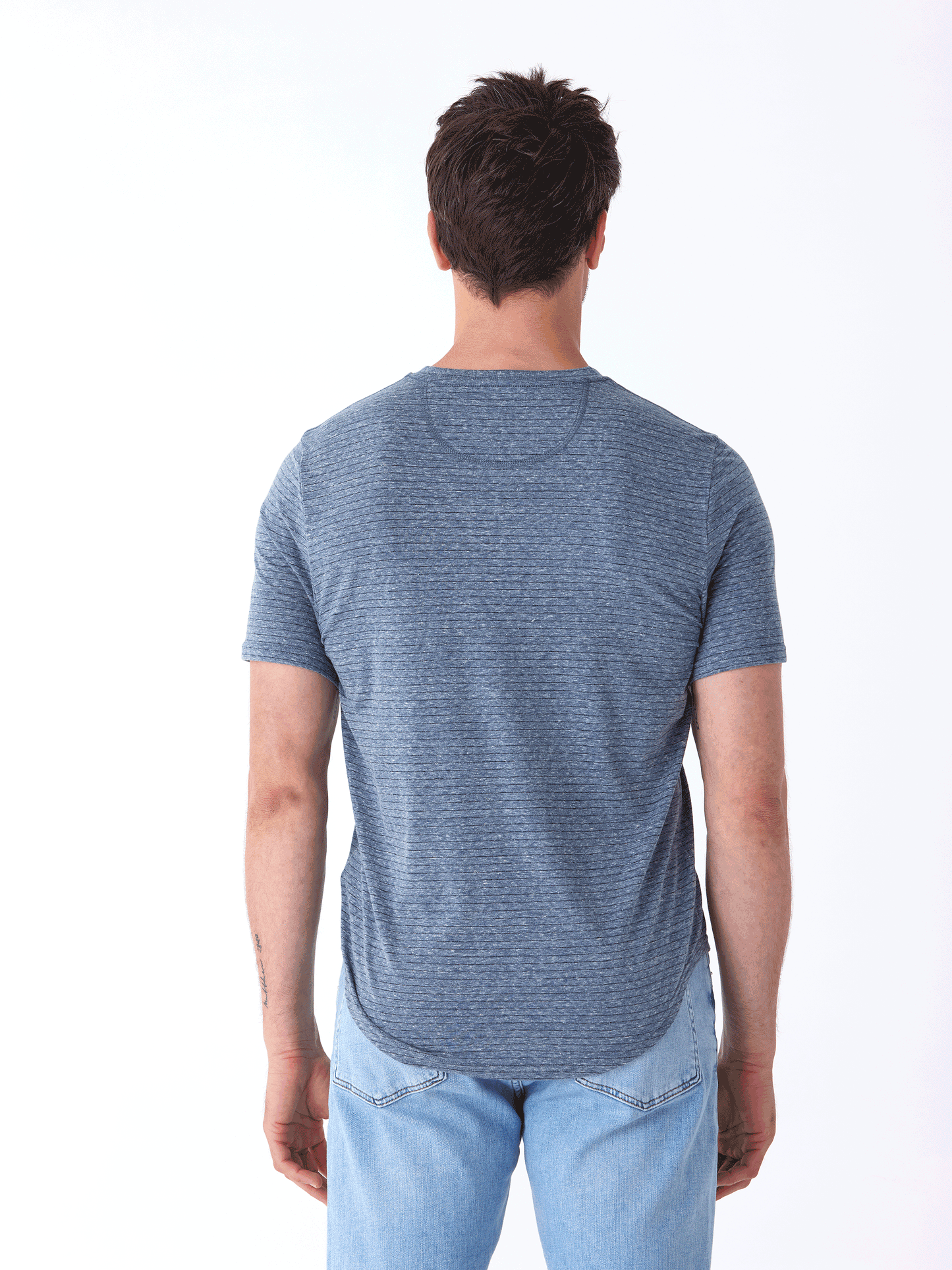 Stripe Triblend Jersey Short Sleeve Henley
