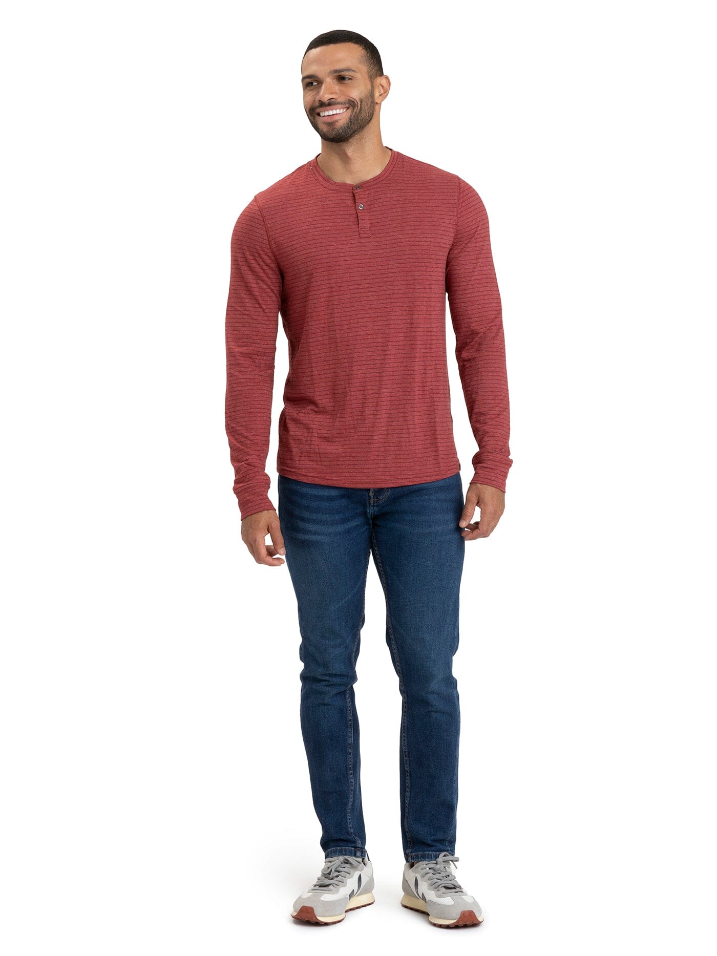 Stripe Triblend Long Sleeve Henley
