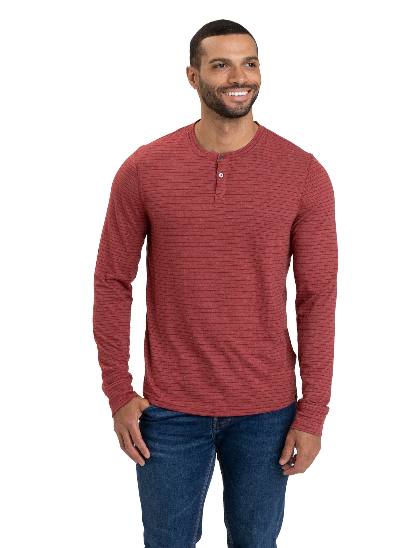 Stripe Triblend Long Sleeve Henley