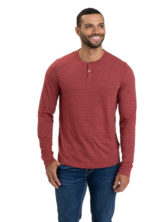 Stripe Triblend Long Sleeve Henley