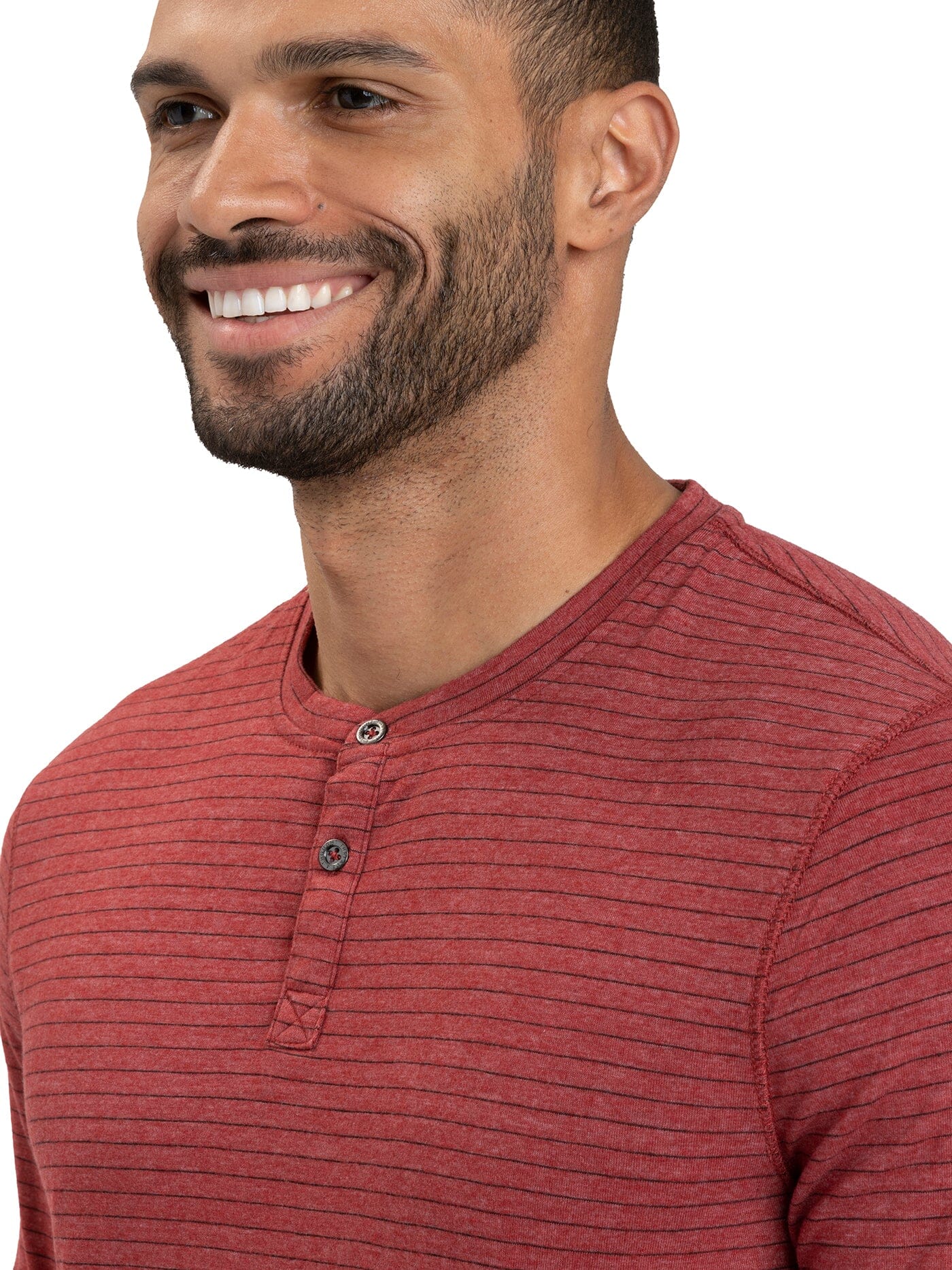Stripe Triblend Long Sleeve Henley