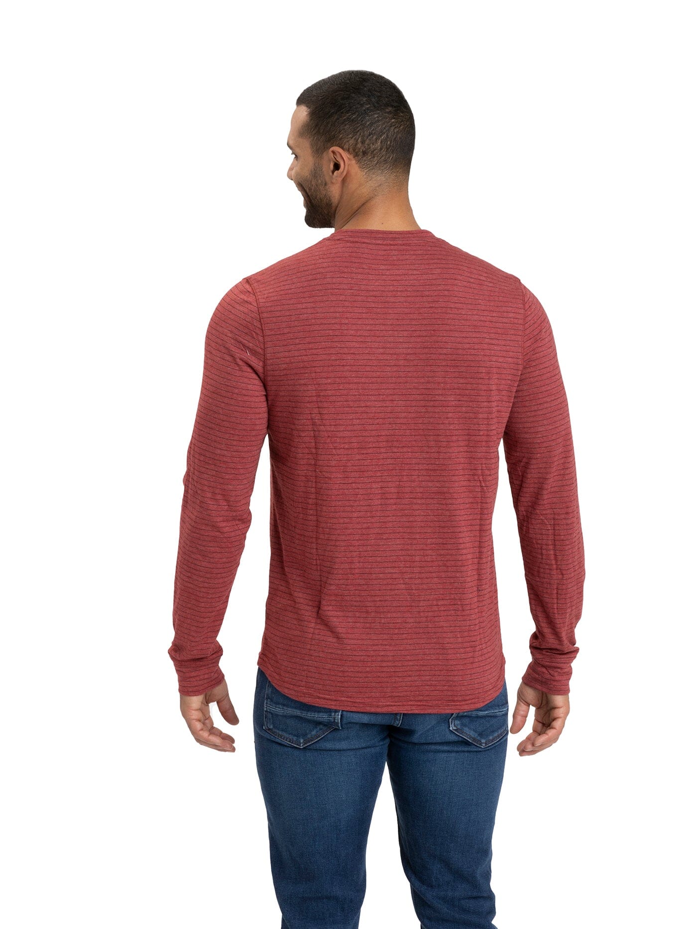 Stripe Triblend Long Sleeve Henley