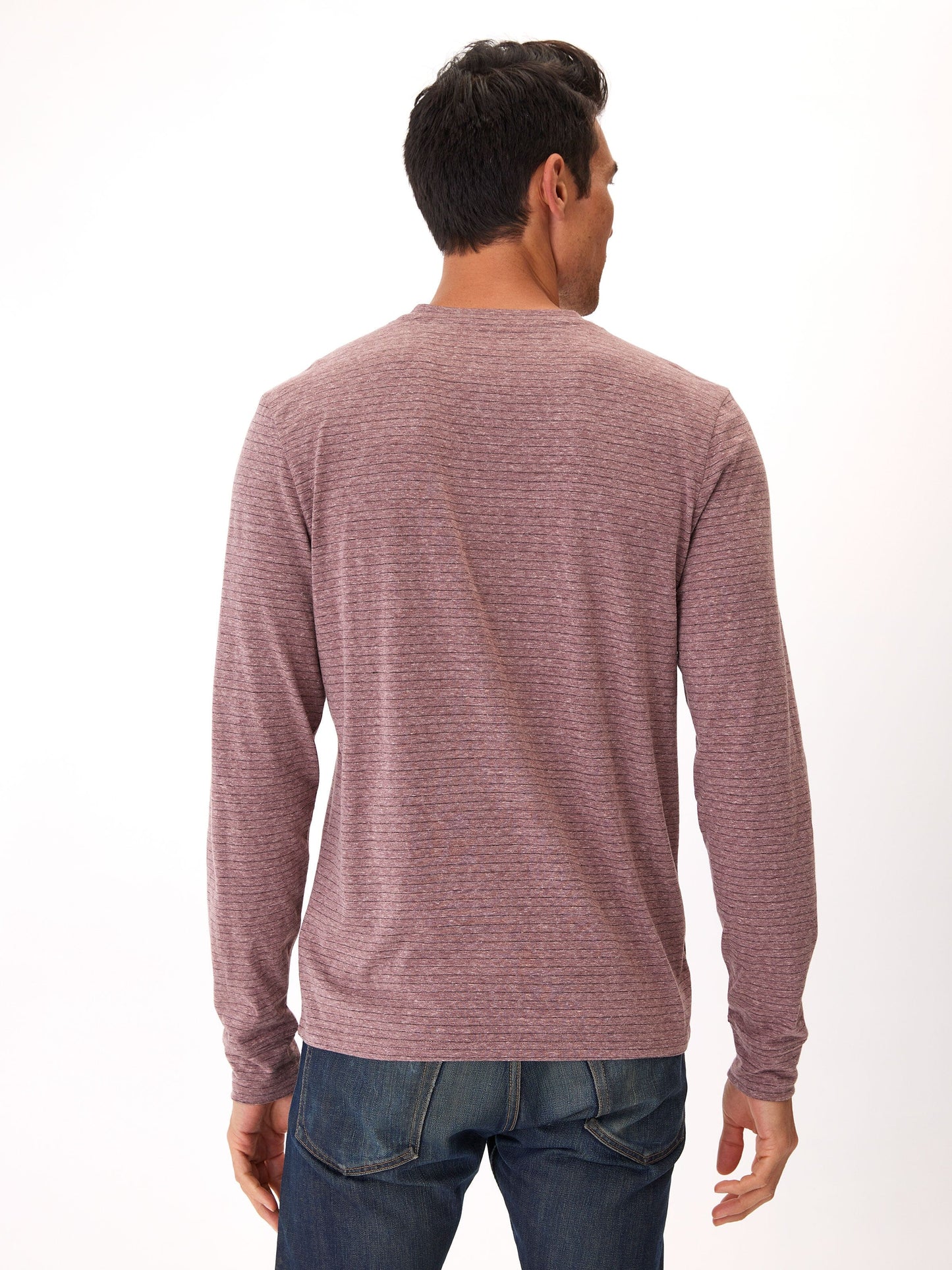Stripe Triblend Long Sleeve Henley