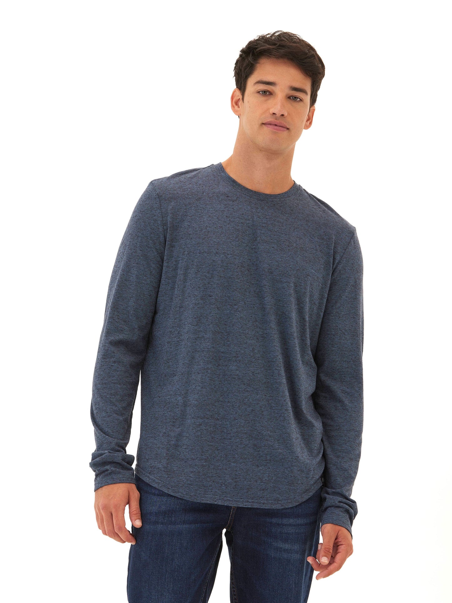Black Fleck Triblend Long Sleeve Crew