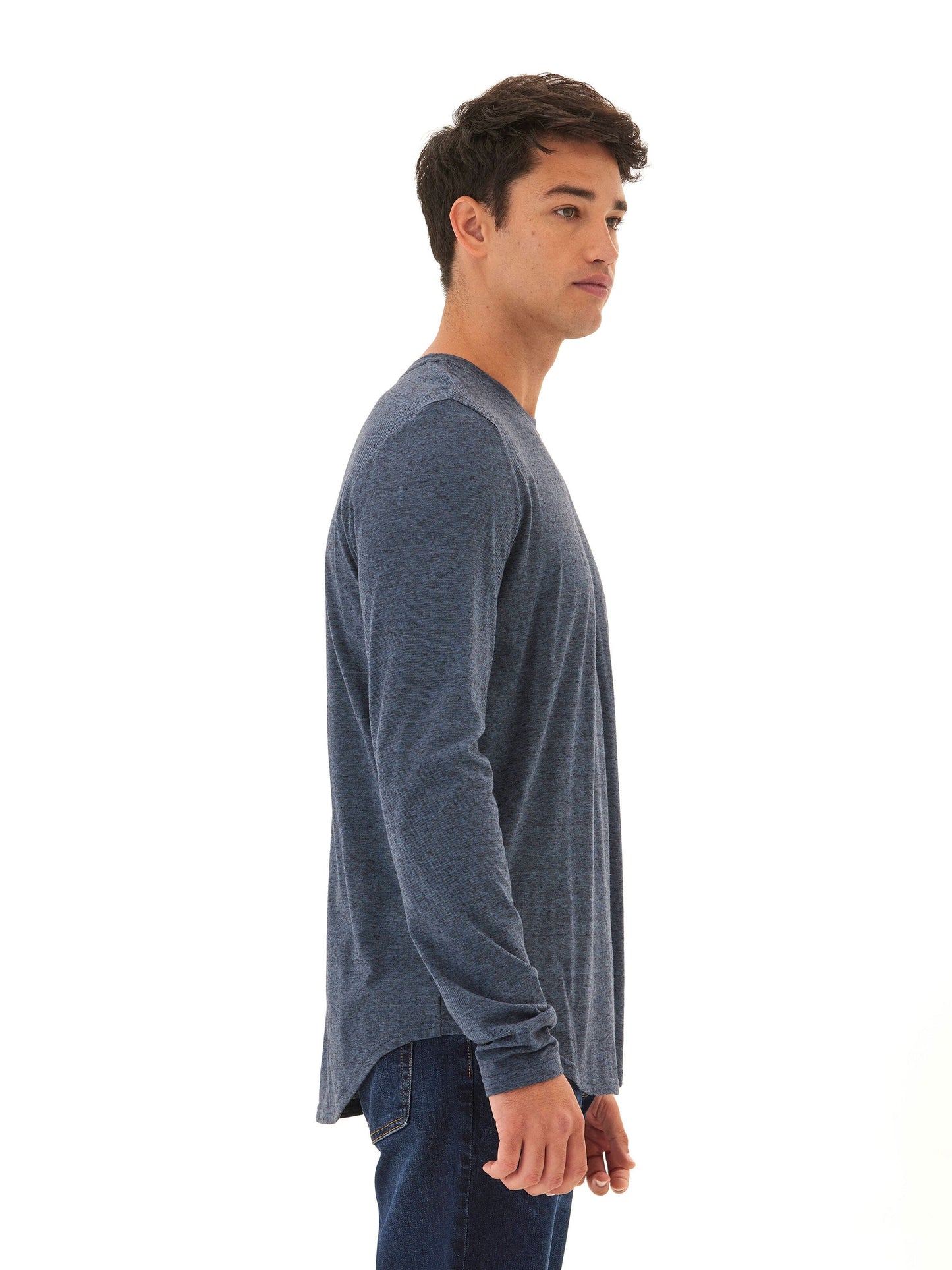 Black Fleck Triblend Long Sleeve Crew
