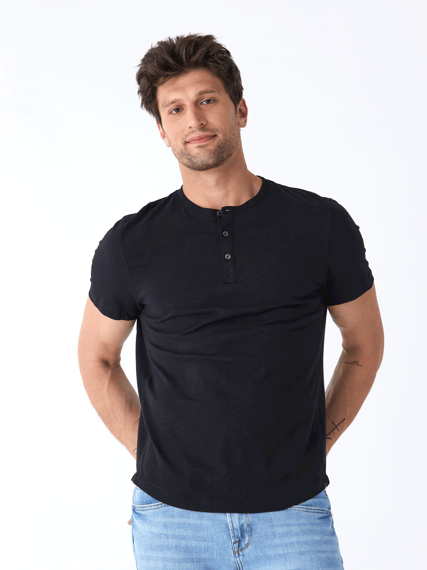 Heath Slub Jersey Short Sleeve Henley