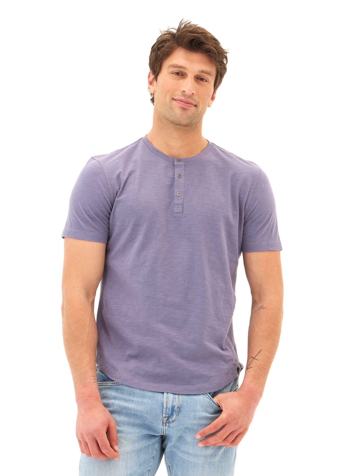 Heath Slub Jersey Short Sleeve Henley