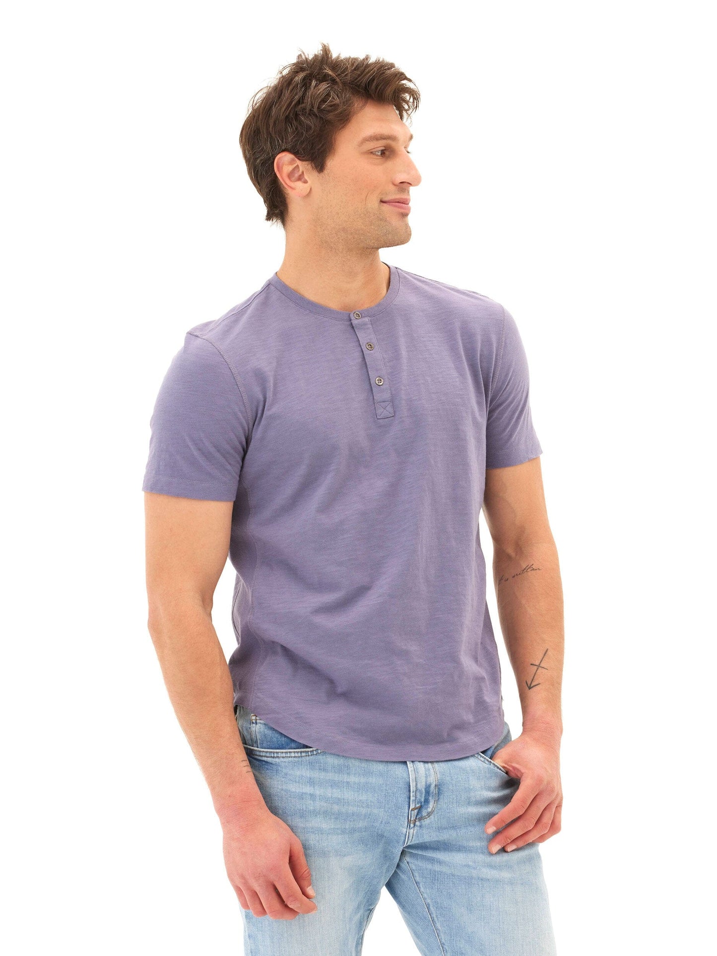 Heath Slub Jersey Short Sleeve Henley