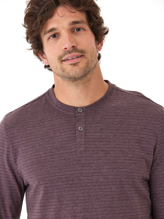 Torryn Triblend Stripe Jersey Long Sleeve Contrast Henley