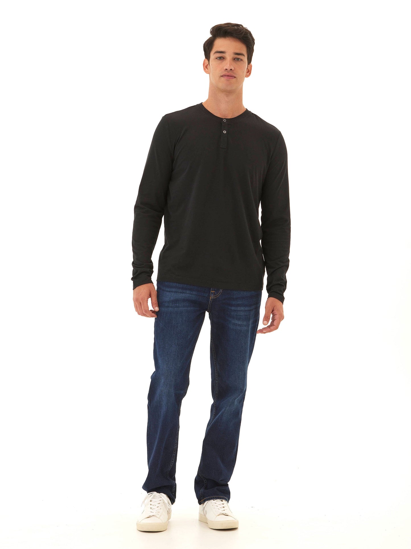 Austin Triblend 2 Button Long Sleeve Henley