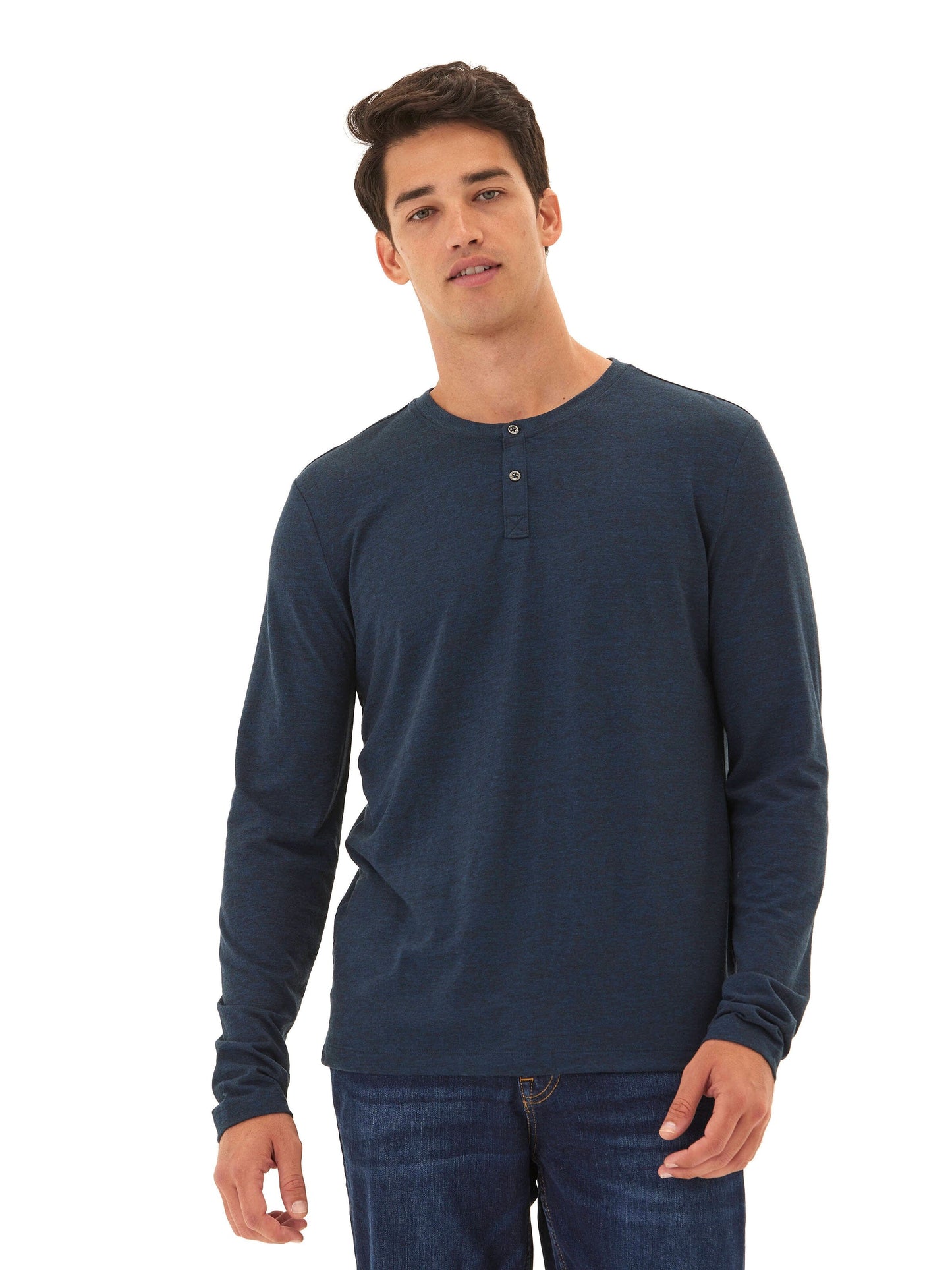 Austin Triblend 2 Button Long Sleeve Henley