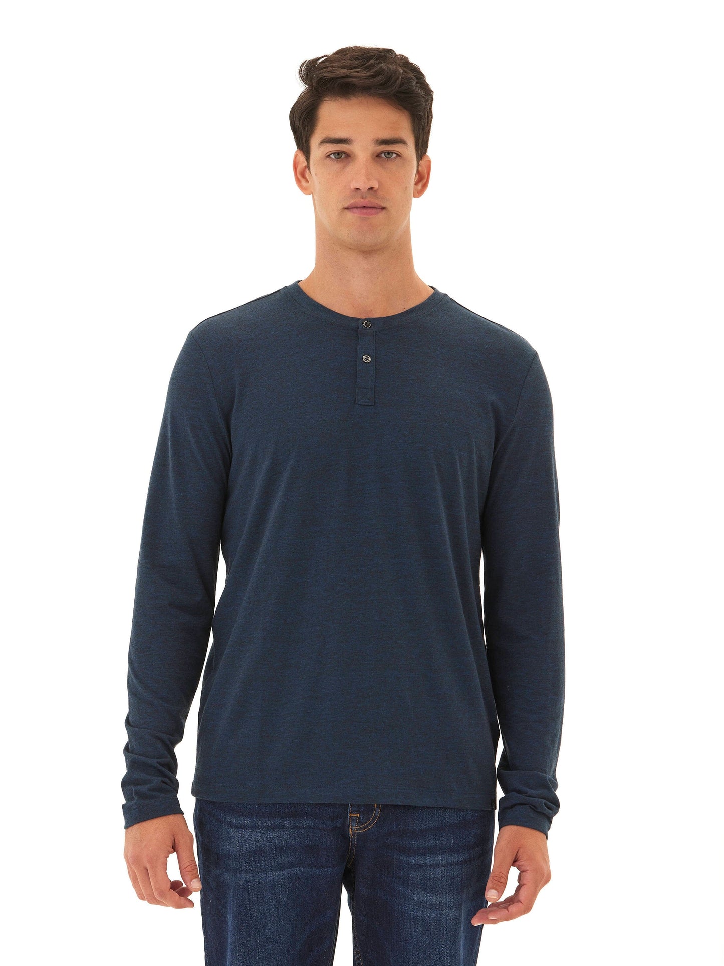 Austin Triblend 2 Button Long Sleeve Henley