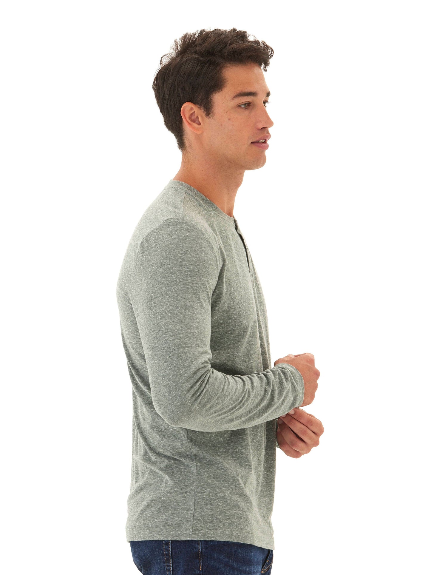 Austin Triblend 2 Button Long Sleeve Henley