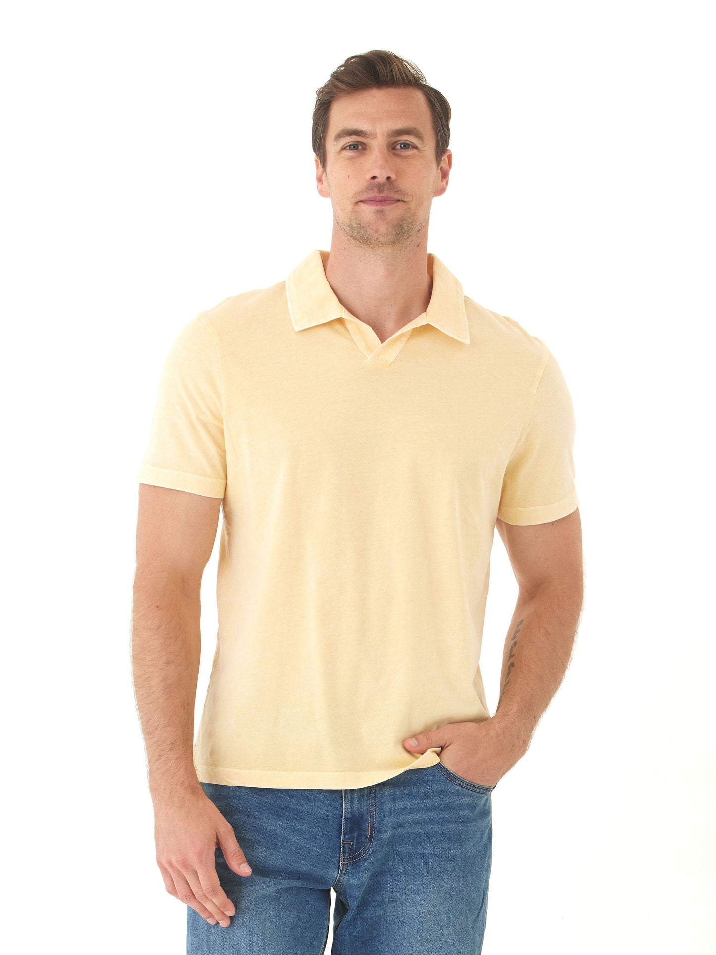 Jared Mineral Wash Eco Cotton Jersey Short Sleeve Polo