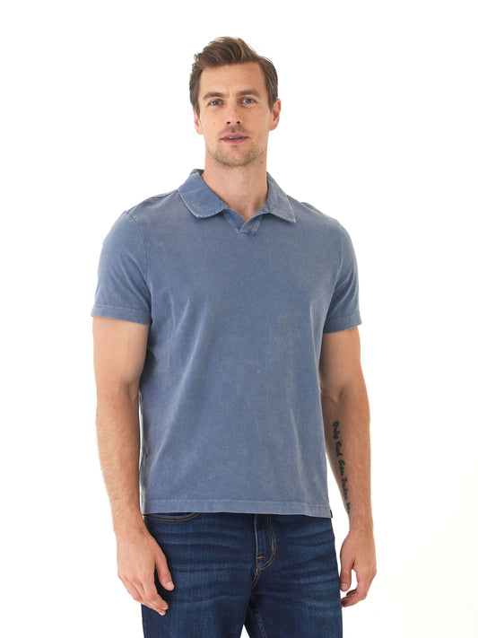 Jared Mineral Wash Eco Cotton Jersey Short Sleeve Polo
