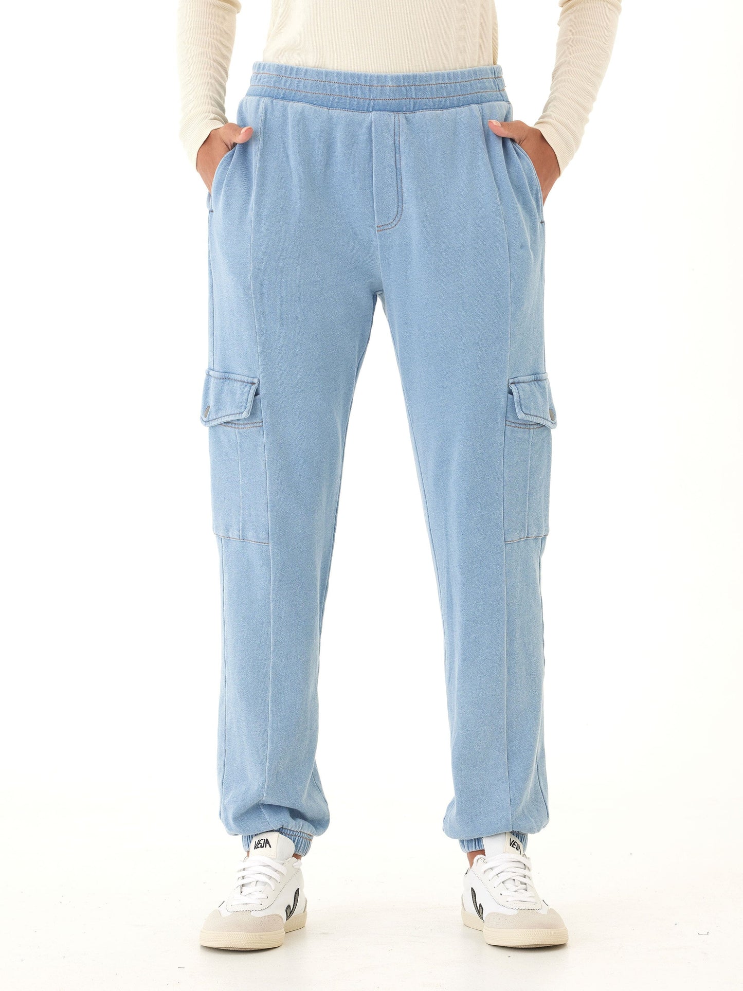 Daphnie Denim Terry Cargo Jogger