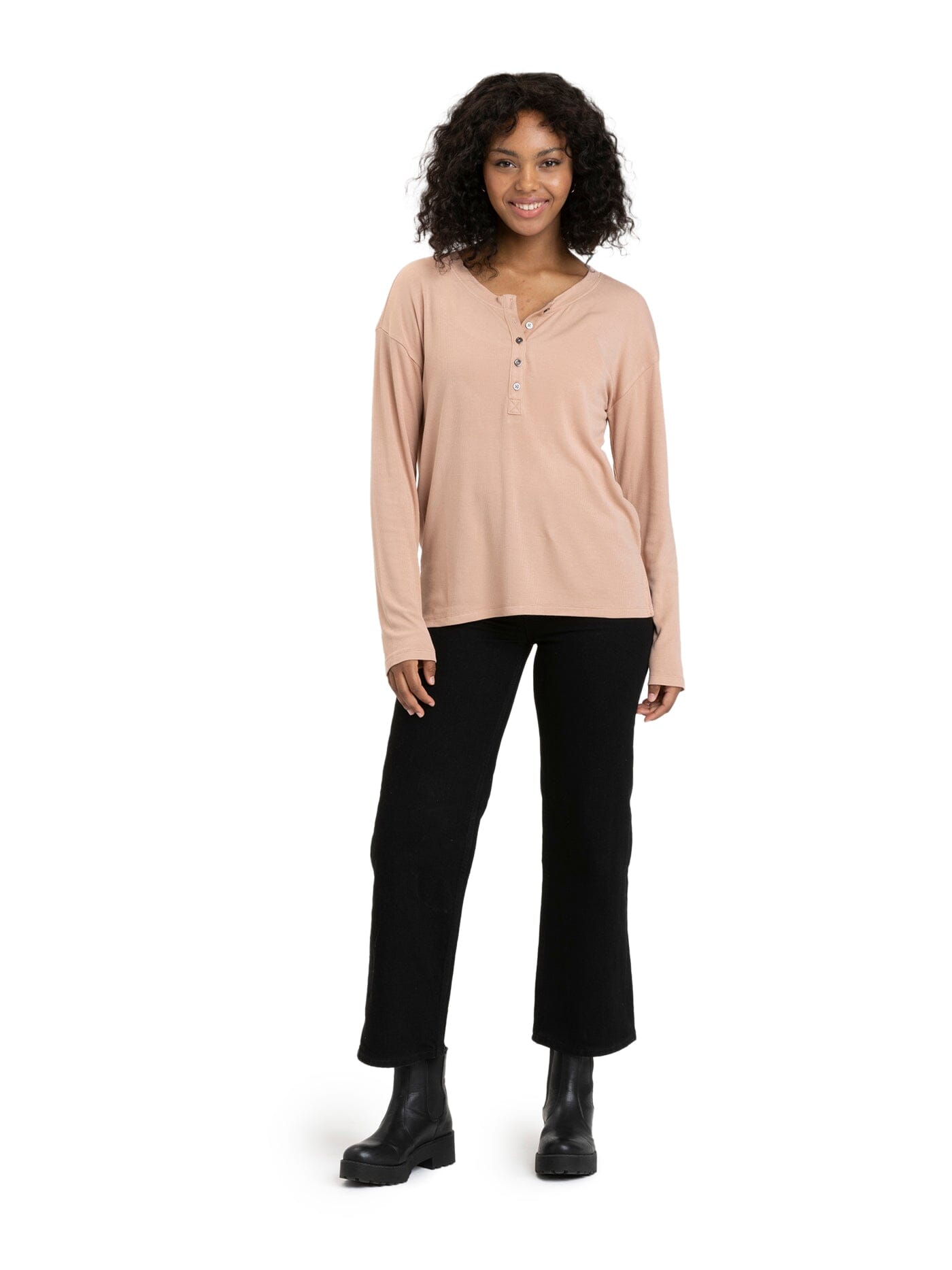 Ulla Feather Rib Long Sleeve Henley