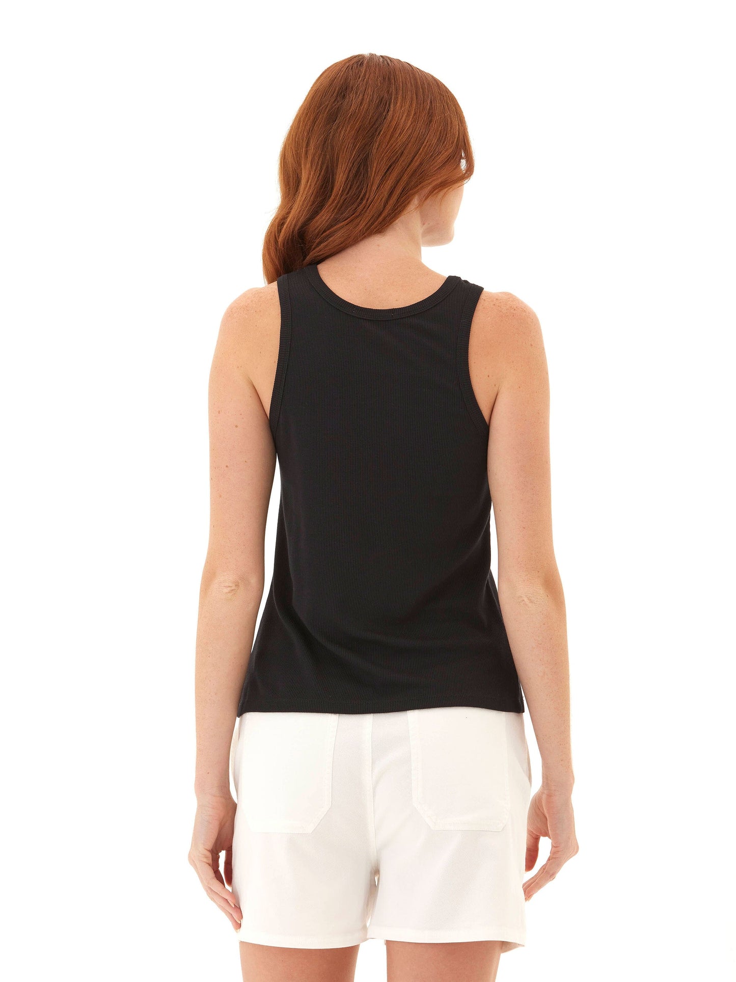 Bailey Feather Rib High Neck Tank