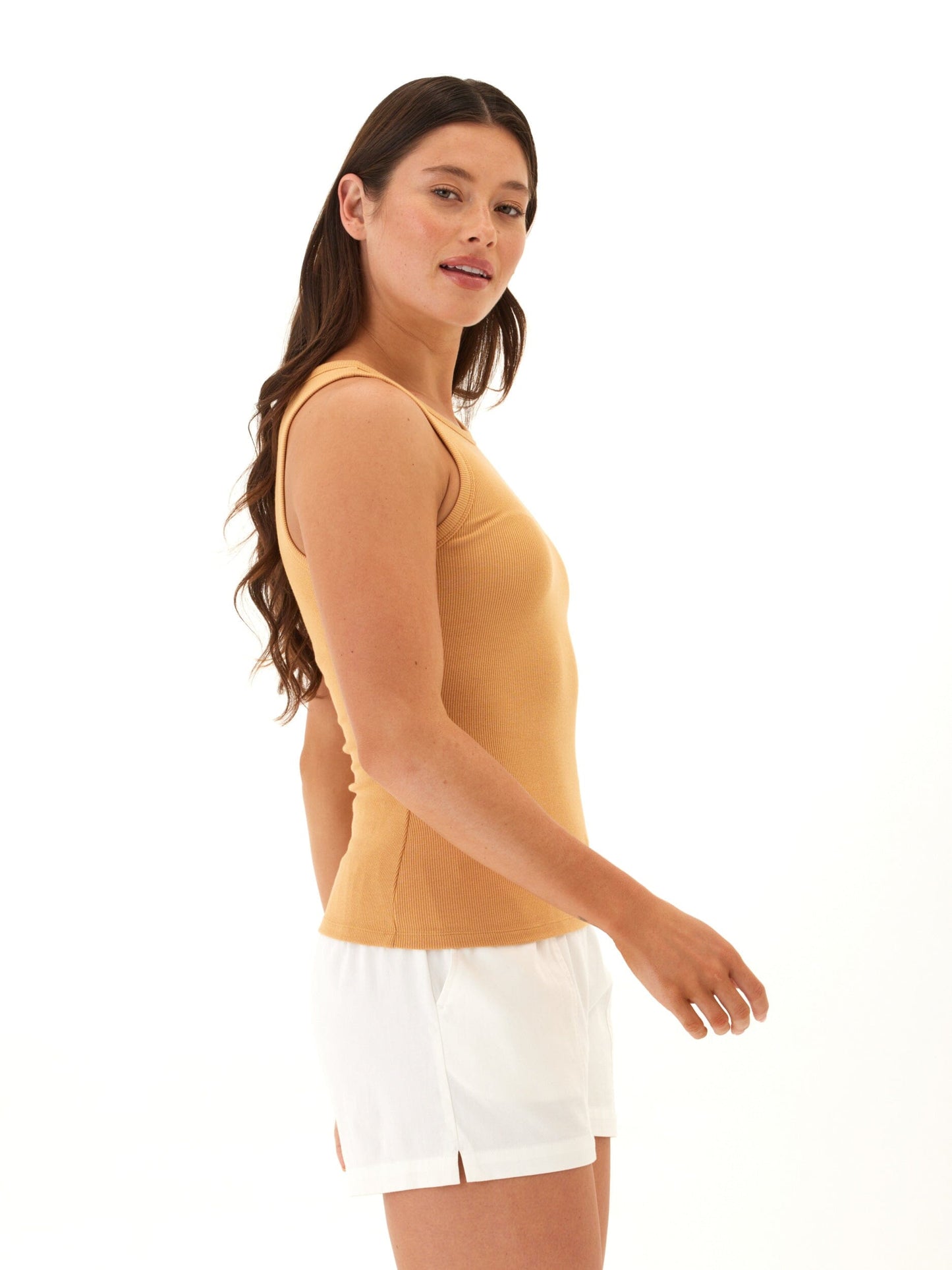 Bailey Feather Rib High Neck Tank