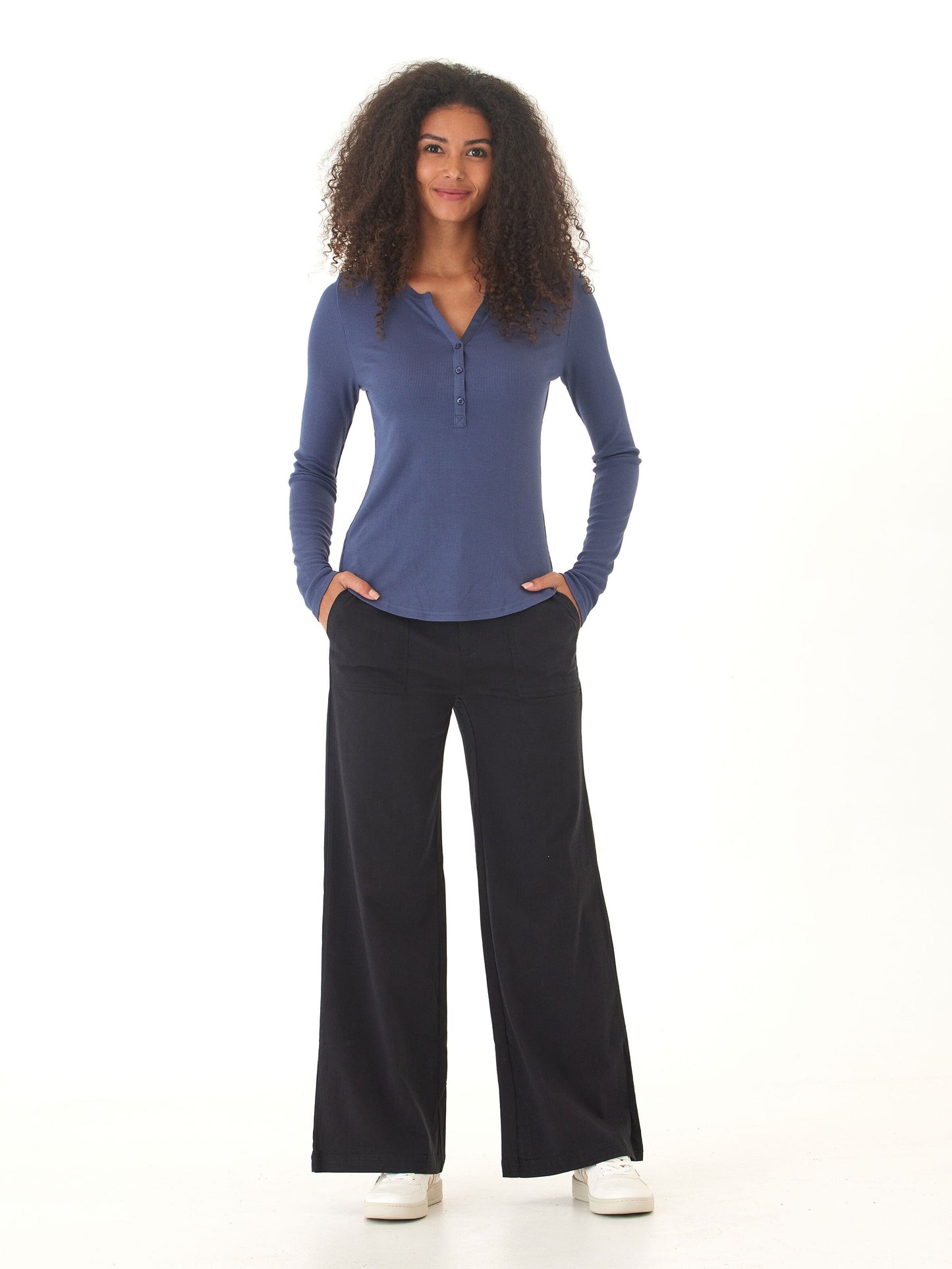 Akia Feather Rib Long Sleeve Henley