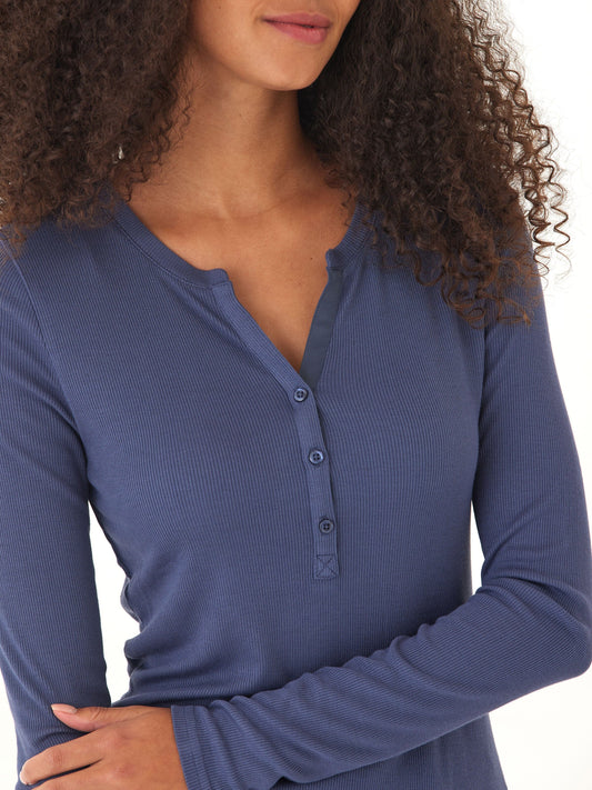 Akia Feather Rib Long Sleeve Henley