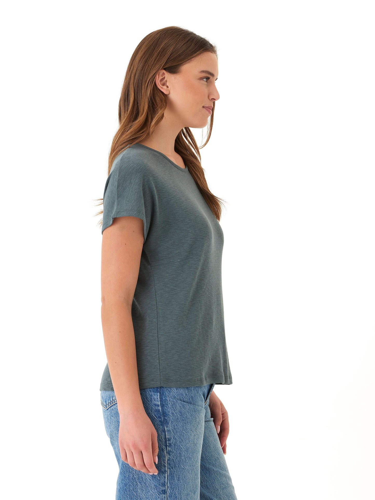Alycia Textured Slub Jersey Cutout Top