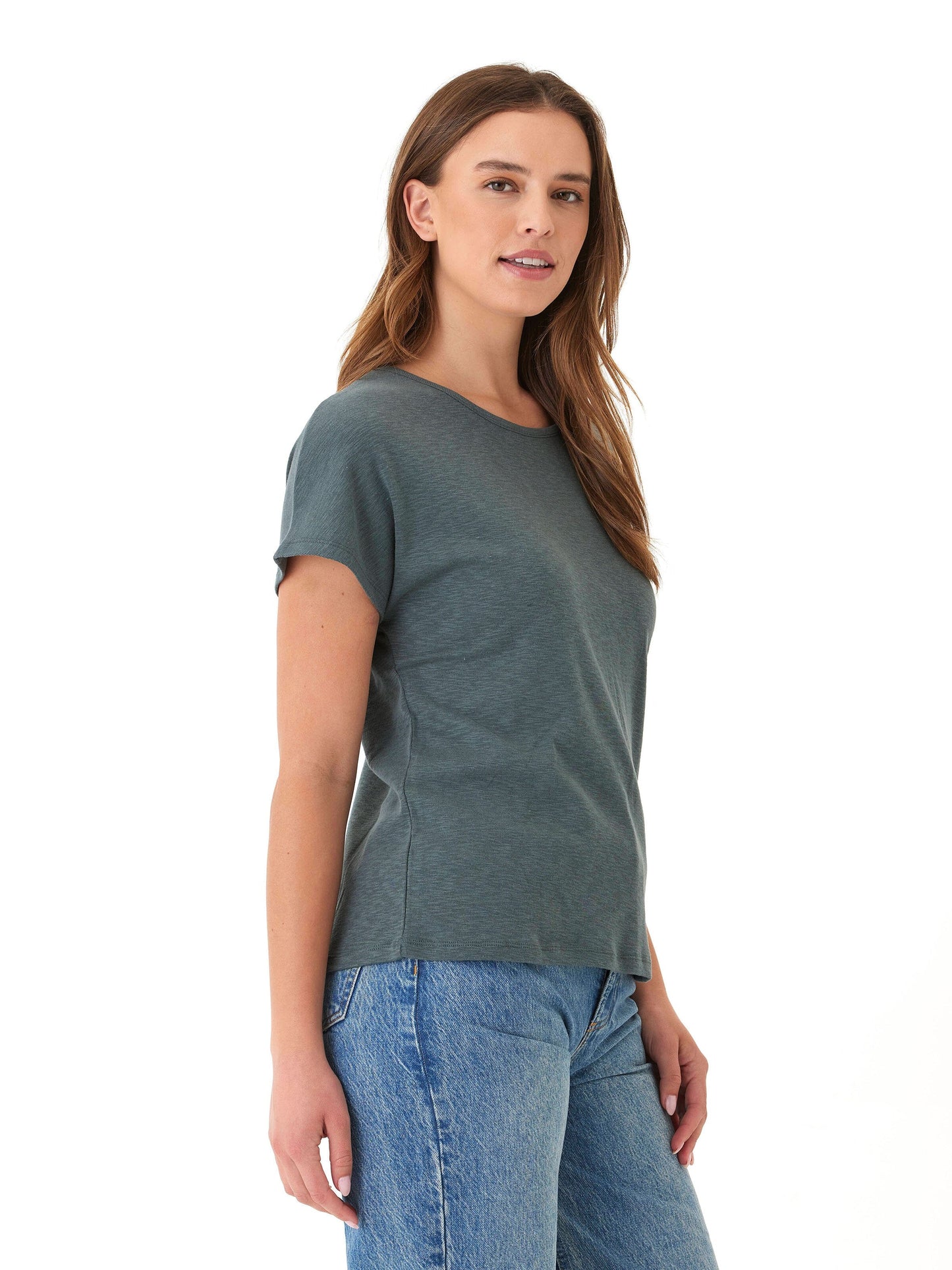 Alycia Textured Slub Jersey Cutout Top