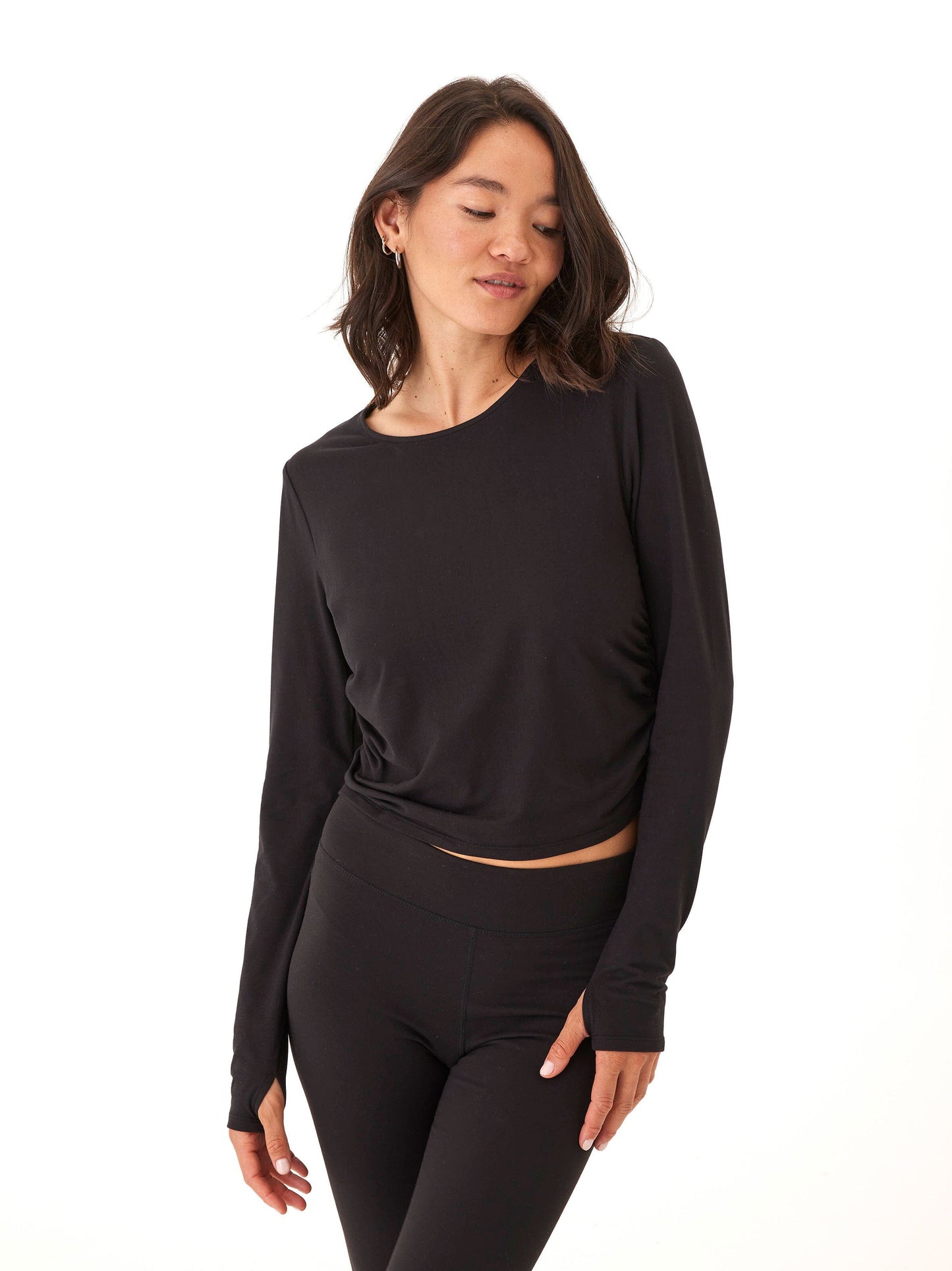 Amabella Heather Luxe Jersey Ruched Long Sleeve