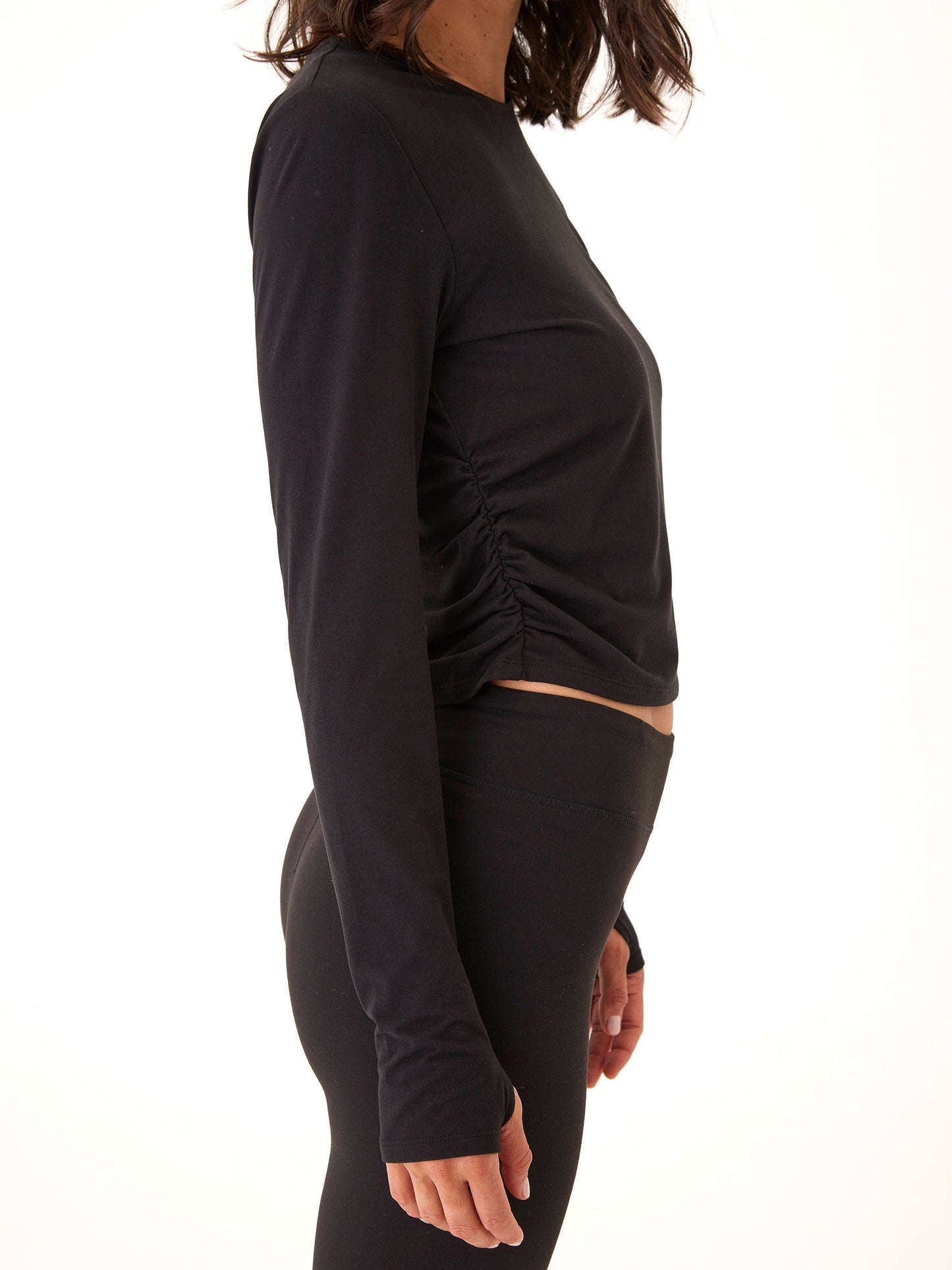 Amabella Heather Luxe Jersey Ruched Long Sleeve