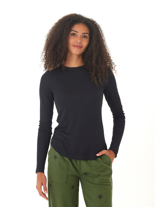 Torri Feather Rib Long Sleeve Crew Tee
