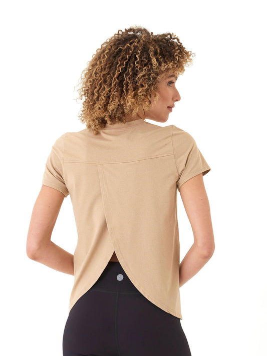 Gemella Luxe Jersey Tulip-Back Short Sleeve Top