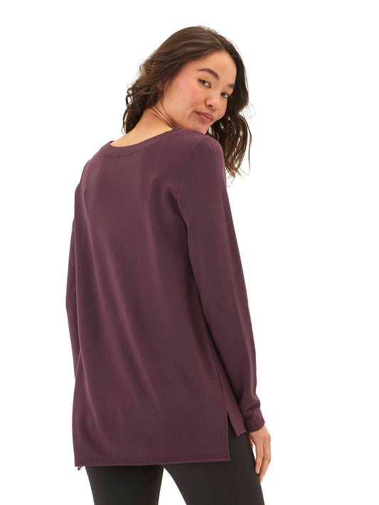 Teagan Feather Fleece Step-Hem Tunic