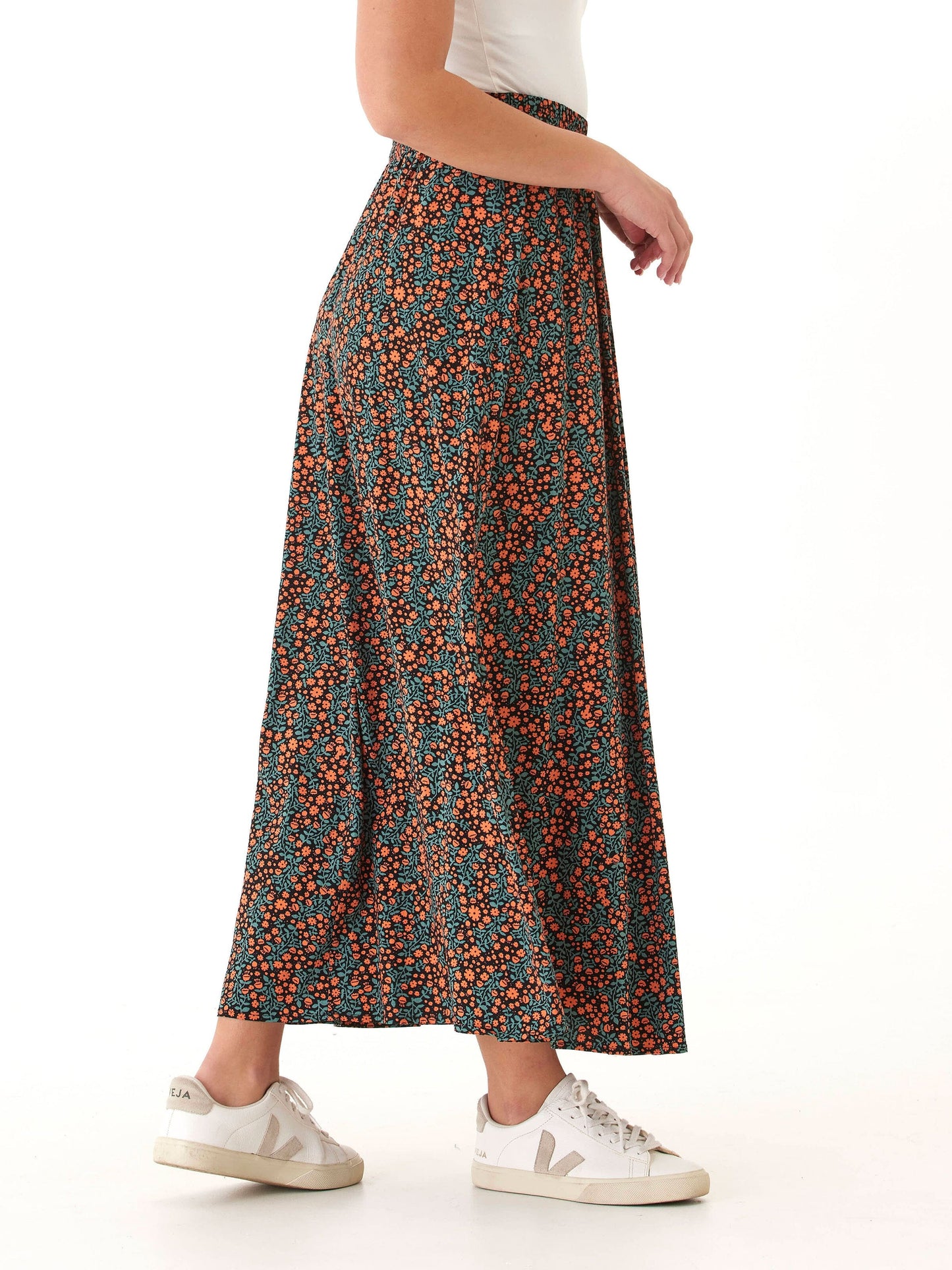 Anastacia Micro Bloom Print Woven Maxi Skirt
