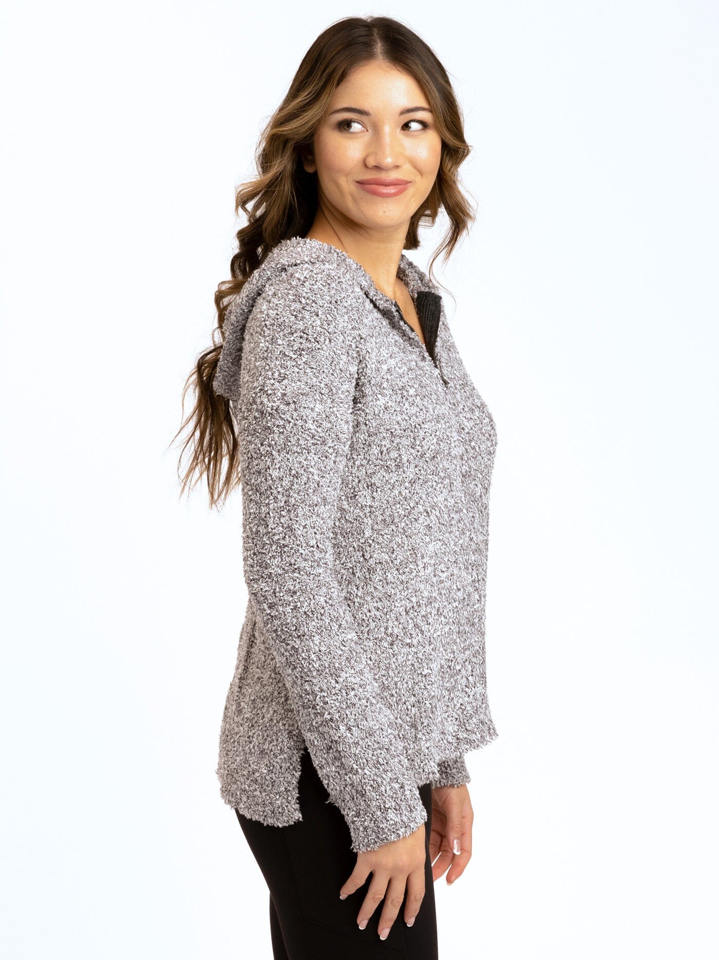 Anita Cozy Boucle Full Zip Sweater Hoodie
