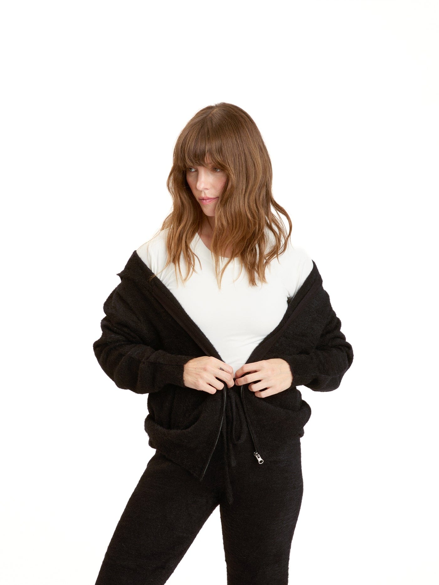 Alyce Fuzzy Knit Hoodie