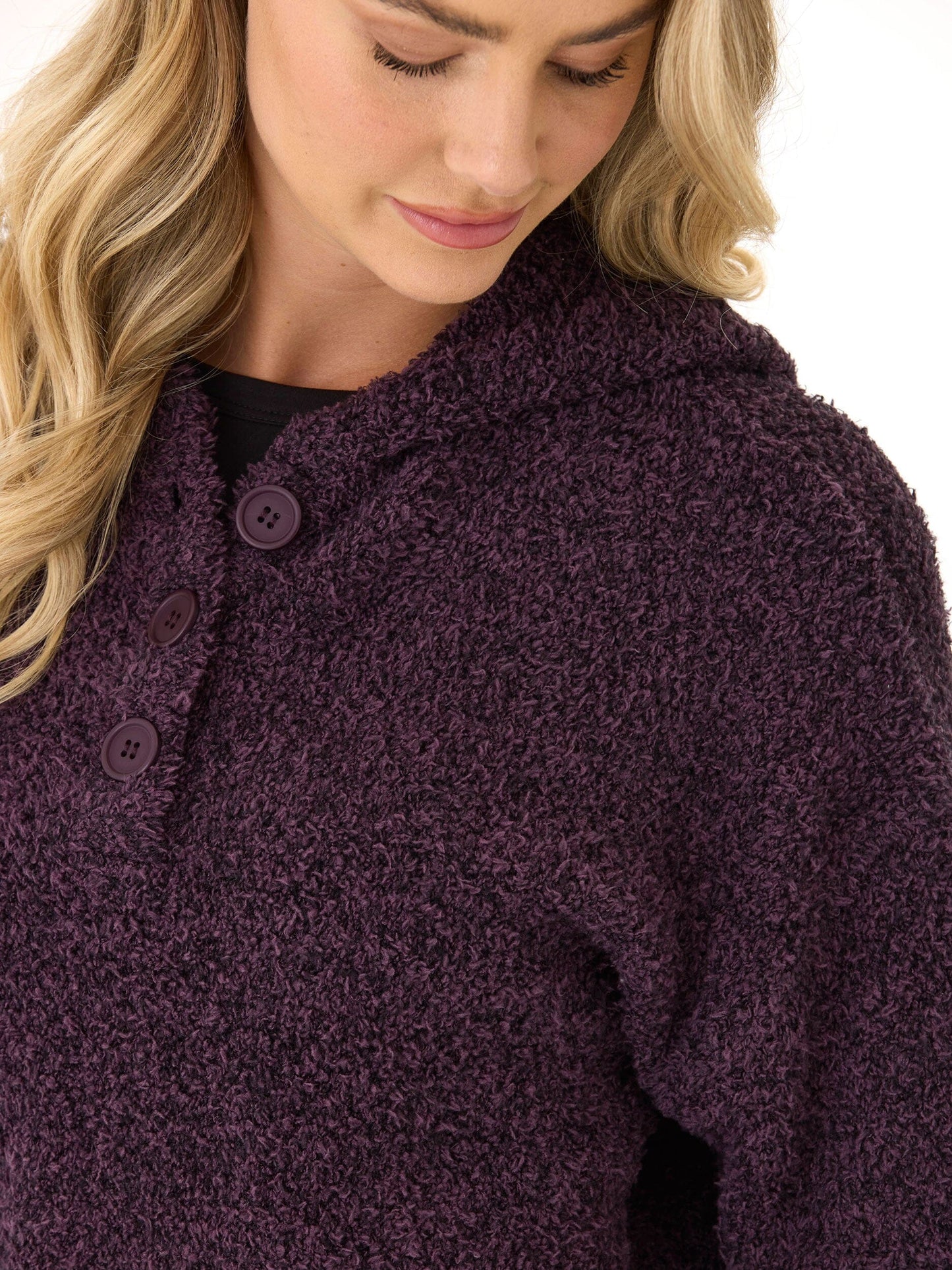 Tanisha Boucle Henley Hoodie