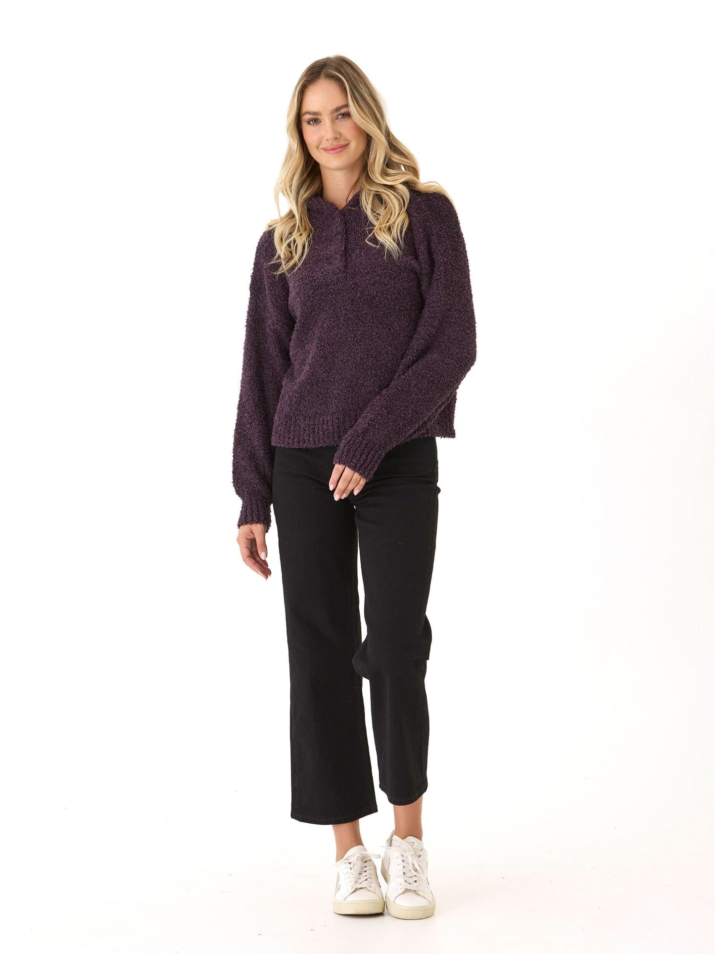Tanisha Boucle Henley Hoodie