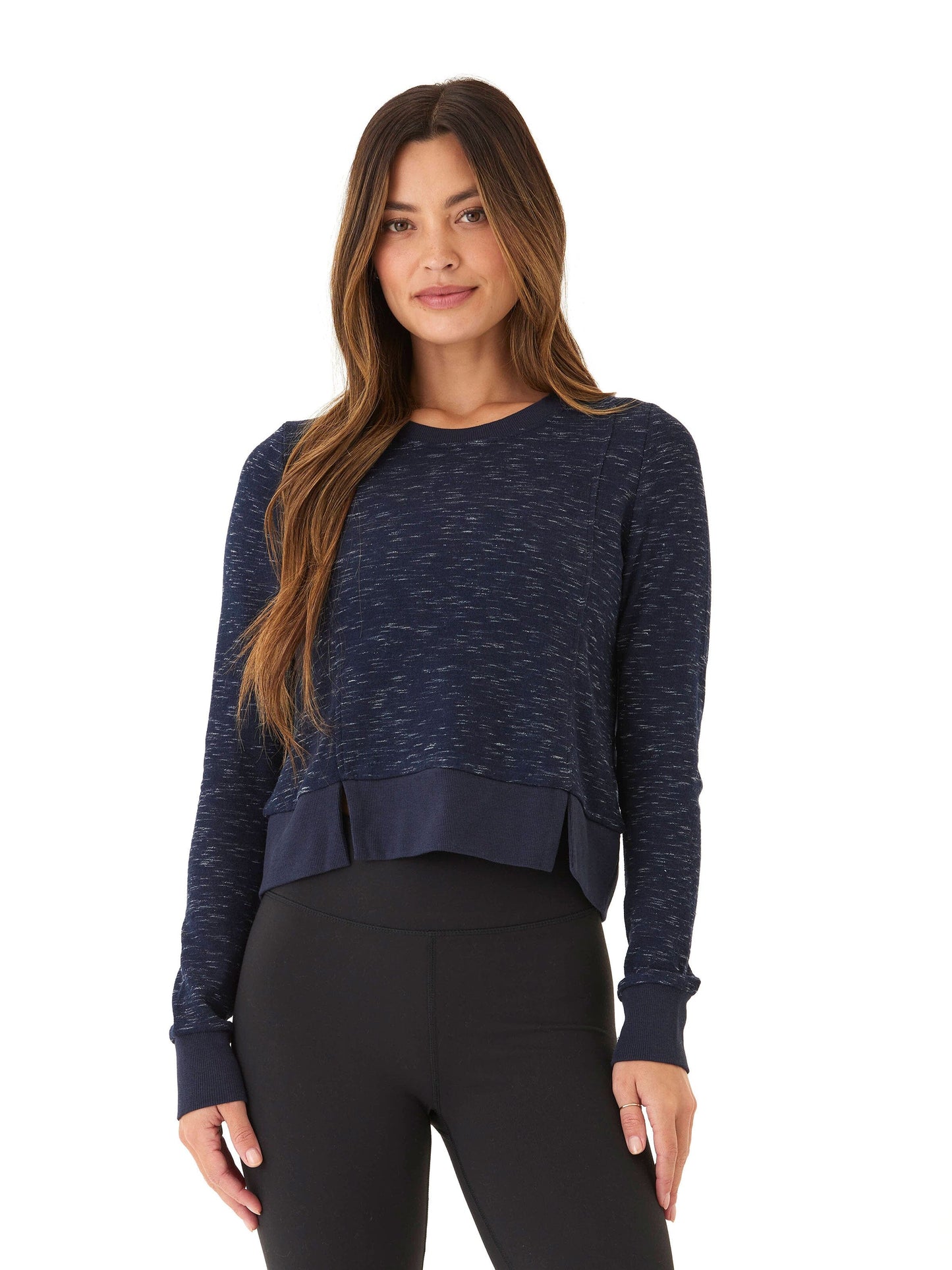 Marie Rhythm Slub Step-Hem Pullover